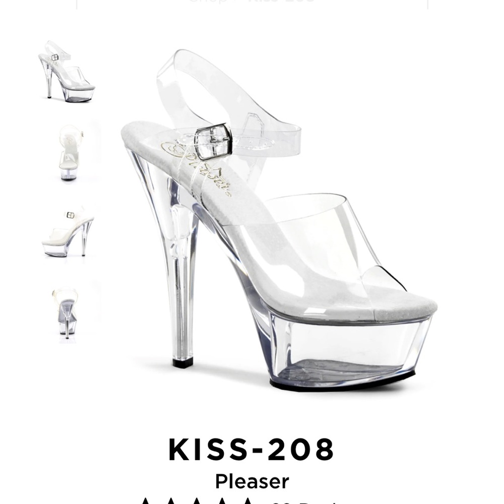 Pleasers Kiss208 Clear 6 inch Heels